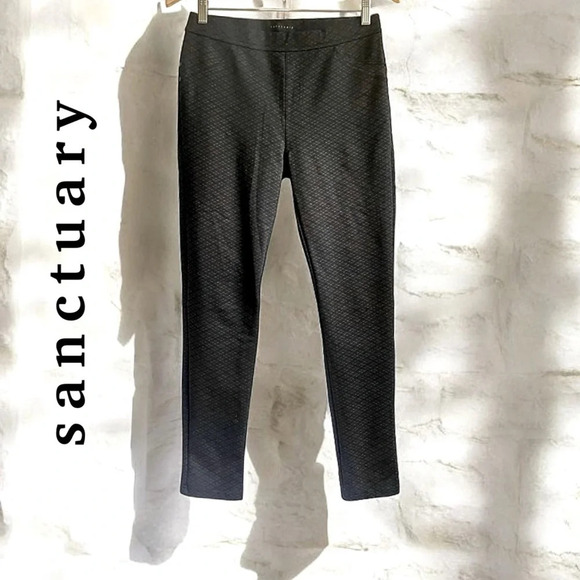 >80%OFF❣️ ANTHROPOLOGIE Sanctuary Diamond Plaid Black/Gray Leggings, M - Picture 1 of 11